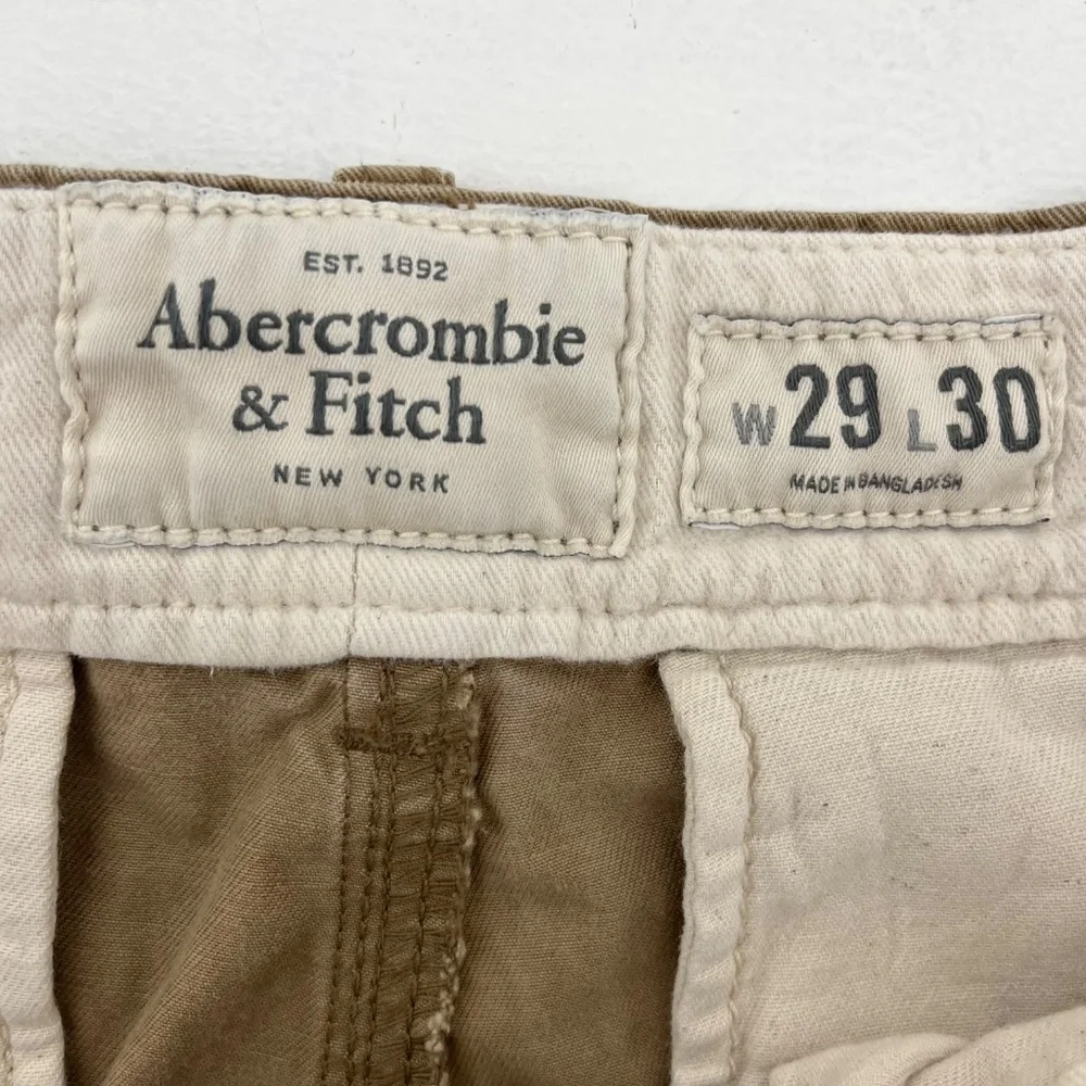 Abercrombie & Fitch Mens W29 L30 Chino Pants Brown Button Fly Mid Rise Trousers‎